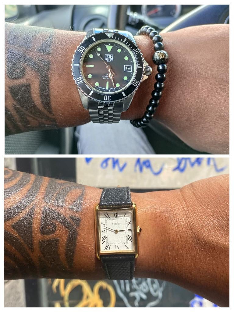 Vintage Tissot tank neo vintage Tag Heuer 1000 professional, Sieraden, Tassen en Uiterlijk, Horloges | Heren, Polshorloge, Goud