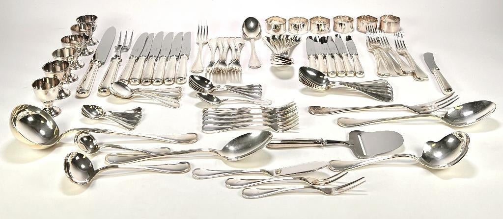 71. Verzilverd bestek, Christofle - Frankrijk., Antiek en Kunst, Antiek | Goud en Zilver, Ophalen of Verzenden, Zilver