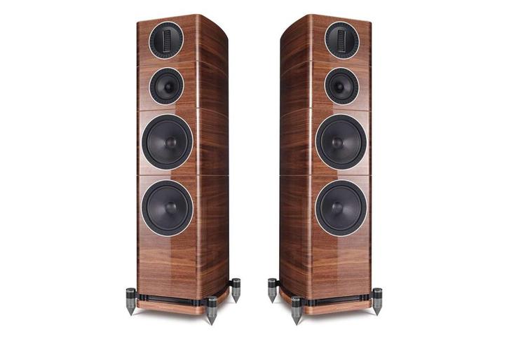 Wharfedale Elysian 4 - Walnoot (set) + Garantie, Audio, Tv en Foto, Luidsprekers, Zo goed als nieuw, Front, Rear of Stereo speakers