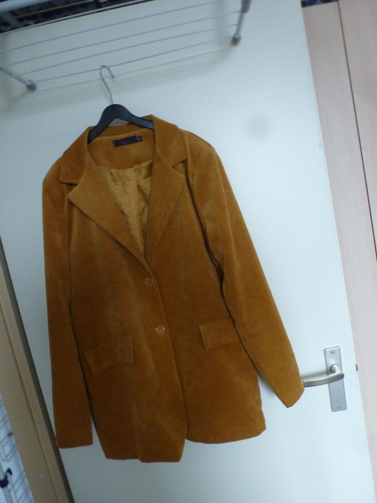 LENTE rib jasje OKERGEEL savanni 44 -GRATIS zend, Verzenden, Geel, Maat 42/44 (L), Nieuw