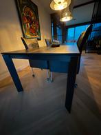 Topform Uitschuifbare Tafel Zwart 220-320 x 100 cm, 100 tot 150 cm, 200 cm of meer, Zo goed als nieuw, Vijf personen of meer