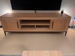Meubelset massief eikenhout met zwarte stalen onderstel, Ophalen, Eikenhout, Zo goed als nieuw, Met lade(s)