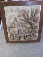 Schilderij gemaakt in 3d Reli ef Sculptuur Stadslandschap