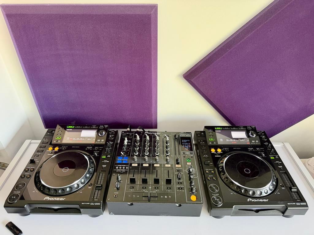 Pioneer: 2x CDJ-2000 - 2x DJM-800 - 3x stofcovers - 3x cases, Ophalen, Gebruikt, Dj-set, Pioneer