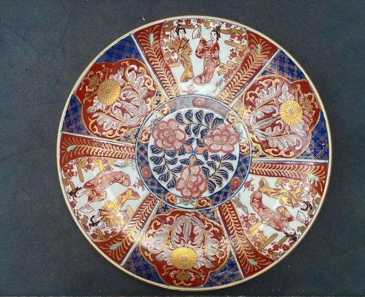 Japanse Imari wandbord porselein 34 cm doorsnee, Antiek en Kunst, Antiek | Wandborden en Tegels, Ophalen of Verzenden