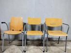 3x vintage schoolstoel cafestoel kantinestoel stoel, Ophalen of Verzenden, Gebruikt