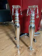 Te koop 2 prachtige kandelaars van glas, Ophalen of Verzenden, Zo goed als nieuw, Overige materialen, 50 tot 75 cm