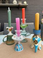 Vintage Kaarsenhouders - Unieke Hergebruikte Items, Overige materialen, Gebruikt, Wit, Ophalen of Verzenden