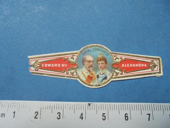Oude sigarenband Royal Consorts Edward VII / Alexandra, Verzamelen, Rookartikelen, Aanstekers en Luciferdoosjes, Gebruikt, Sigarenbandjes