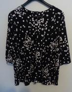 Ulla Popken shirt zwart met witte stippen mt 46/48, Zwart, Maat 46/48 (XL) of groter, Ulla Popken, Ophalen of Verzenden