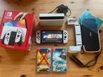 Nintendo Switch OLED + Zelda en Accessoires, Met games, Met 2 controllers, Zo goed als nieuw, Switch OLED