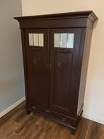 Boeren grenen kast oude bruine kleur geschilderd, Antiek en Kunst, Ophalen of Verzenden