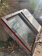 Hardhouten kozijn, Doe-het-zelf en Verbouw, Kozijnen en Schuifpuien, Gebruikt, Raamkozijn, Inclusief glas, 75 tot 150 cm