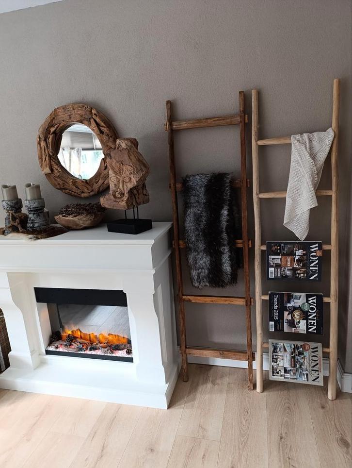 Jong en old teakhouten robuuste decoratie ladders nieuw!, Huis en Inrichting, Woonaccessoires | Wanddecoraties, Nieuw, Ophalen