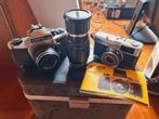 2 oude fototoestellen,  met extra lens, Audio, Tv en Foto, Fotocamera's Analoog, Gebruikt, Ophalen