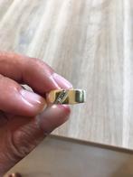 Zegelring met Diamant 14 karaat maat 20  ZGAN, 20 of groter, Heer, Ophalen of Verzenden, Zo goed als nieuw