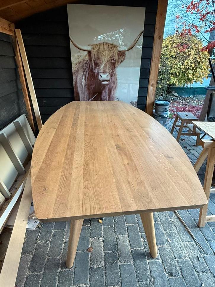 Table du Sud Eettafel half ovale eikenhout, Huis en Inrichting, Tafels | Eettafels, Zo goed als nieuw, 100 tot 150 cm, 200 cm of meer