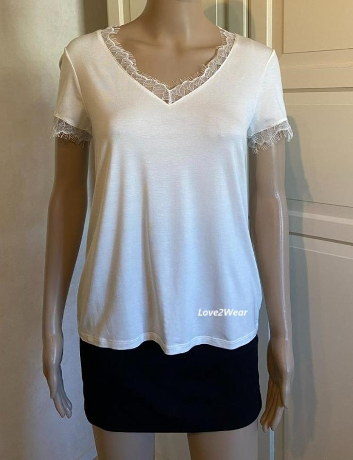 Top met kant Morgan, Kleding | Dames, Tops, Nieuw, Maat 36 (S), Zwart, Korte mouw, Ophalen of Verzenden