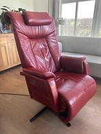 Prominent relaxstoel elektrisch rood, Huis en Inrichting, Stoelen, Leer, Zo goed als nieuw, Eén, Ophalen