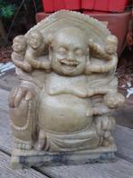 Spekstenen Beeld "Boeddha en 5 Kinderen" zr gd steensnijwerk, Antiek en Kunst, Ophalen of Verzenden