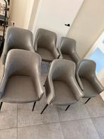 6 Grijze Imitatieleren Eetkamerstoelen - Gratis ophalen!, Huis en Inrichting, Ophalen, Gebruikt, Grijs, Vijf, Zes of meer stoelen