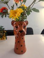 Luipaard vaas – keramiek – statement bruin stippend perfect, Ophalen of Verzenden