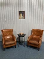 Set Chesterfield “Picasso” fauteuils echt rundleer, Huis en Inrichting, Fauteuils, Ophalen, Gebruikt, 75 tot 100 cm, Leer