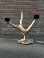 Geweikandelaar.gewei.edelhert.damhert.geweien.waxinelichtjes, Huis en Inrichting, Woonaccessoires | Kandelaars en Kaarsen, Ophalen of Verzenden
