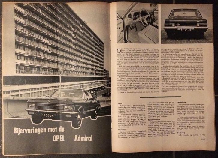 Opel Kapitan - Admiral - Diplomat testen in Autovisie ea, Boeken, Auto's | Folders en Tijdschriften, Gelezen, Opel, Ophalen of Verzenden