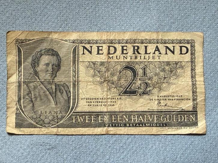 Muntbiljet 2,5 gulden Juliana, Postzegels en Munten, Bankbiljetten | Nederland, Los biljet, 2½ gulden, Ophalen of Verzenden