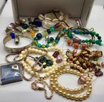 Vintage groot lot sieraden 17 stuks zilver Murano rocher etc, Verzenden, Overige materialen, Overige typen