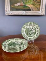 English Ironestone, 6 groene borden, Ophalen of Verzenden