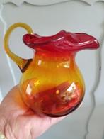 kannetje of vaasje geel/rood glas vintage, Ophalen of Verzenden