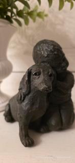 Geert Kunen Beeldje - Kind met Hond - Gesigneerd, Ophalen of Verzenden