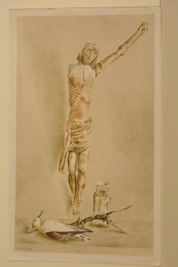 WIM SCHUHMACHER Titel CRUCIFIX Litho 1947 Gesigneerd SP25 beschikbaar voor biedingen