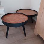 Salontafels, Huis en Inrichting, Rond, 55 tot 75 cm, Zo goed als nieuw, Rand en poten van metaal