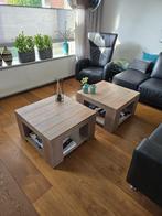 2 salontafels 70 x 70 cm. geborsteld eiken Rhino., Ophalen, 50 tot 100 cm, 50 tot 75 cm, 50 tot 100 cm