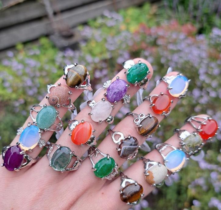 Edelstenen ringen actie 20 voor €25 edelsteen ring sieraden, Sieraden, Tassen en Uiterlijk, Edelstenen, Nieuw, Ophalen of Verzenden