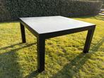 Teakhouten eettafel vierkant 140x140 cm zwart, Huis en Inrichting, Tafels | Eettafels, Ophalen, Vierkant, 200 cm of meer, Zo goed als nieuw