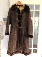 vintage retro leren bontjas winter, Ophalen, Gedragen, Maat 34 (XS) of kleiner, Bruin