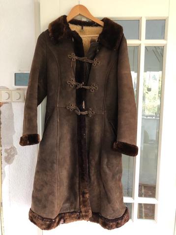 vintage retro leren bontjas winter beschikbaar voor biedingen
