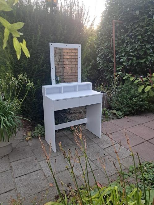 Kaptafel - Wit - Opknapper! - Make-up tafel -, Huis en Inrichting, Tafels | Kaptafels, Zo goed als nieuw, 100 tot 150 cm, 50 tot 100 cm