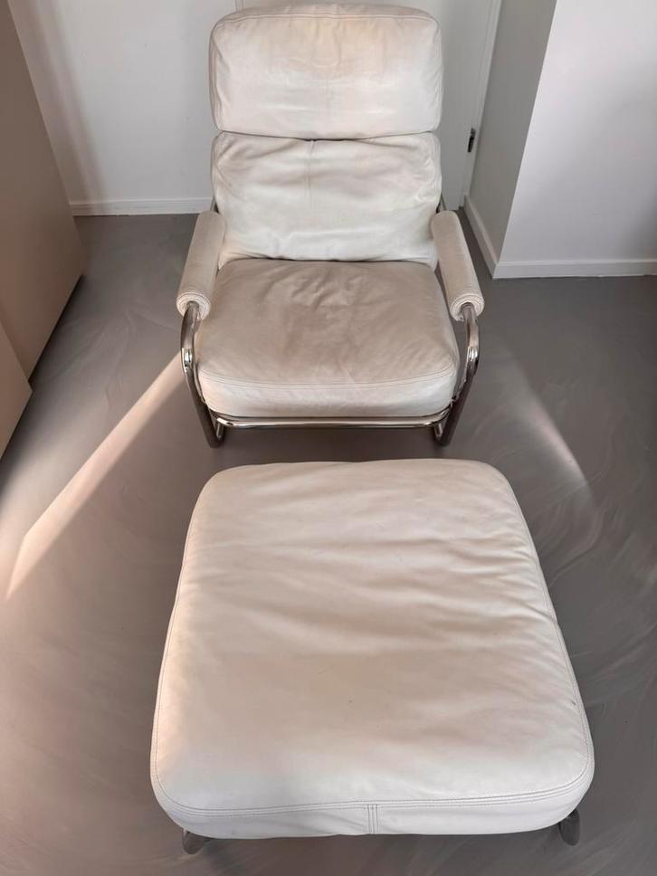 Zeer mooi Jan des Bouvrie relax fauteuil, Huis en Inrichting, Fauteuils, Zo goed als nieuw, Leer, 50 tot 75 cm, Minder dan 75 cm