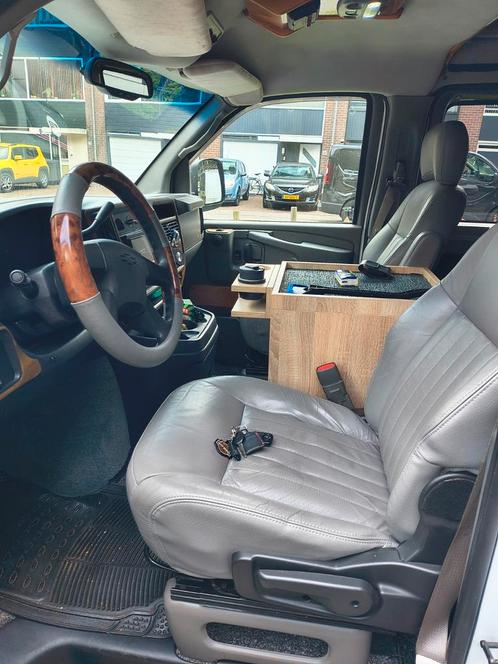 Chevyvan express camper, Auto's, Chevrolet, Particulier, Chevy Van, LPG, Overige carrosserieën, Automaat, Wit, Grijs, Leder, Achterwielaandrijving
