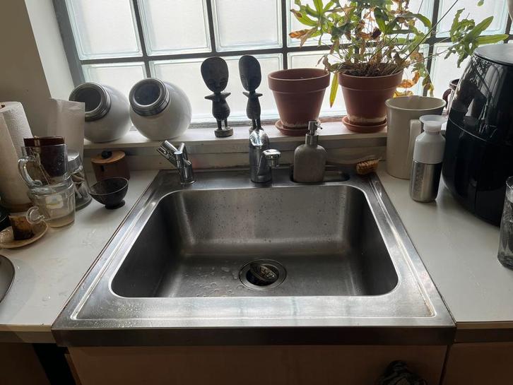 rvs vintage spoelbak na 27/10!, Huis en Inrichting, Keuken | Keukenelementen, Gebruikt, Minder dan 100 cm, 50 tot 100 cm, 25 tot 50 cm