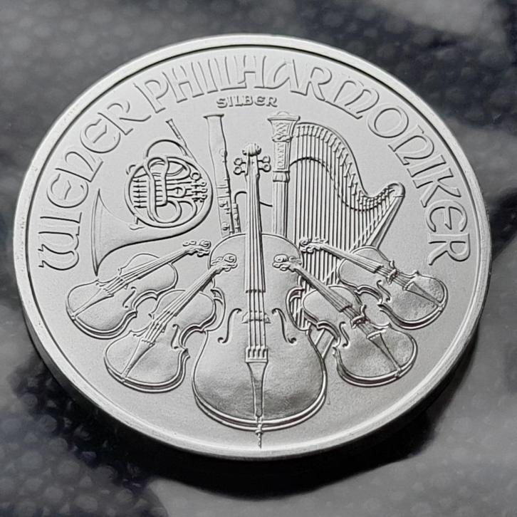 2025 Wiener Philharmoniker 1 oz zilver BU., Postzegels en Munten, Munten | Europa | Euromunten, Overige waardes, Oostenrijk, Zilver