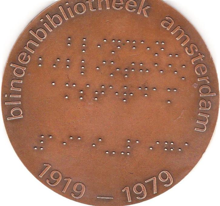 BLINDENBIBLIOTHEEK AMSTERDAM 1919 - 1979, Postzegels en Munten, Penningen en Medailles, Overige materialen, Verzenden