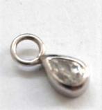 Druppel hangertje, zilver met zirkonia (6651), Ophalen, Nieuw, Zilver, Zilver