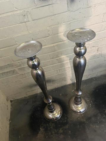 2 set grote kadelaars antiek zilver beschikbaar voor biedingen