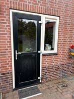 Kunststof achterdeur met raam, Doe-het-zelf en Verbouw, Deuren en Horren, Ophalen, Gebruikt, 80 tot 100 cm, 215 cm of meer